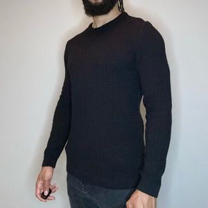 ASOS DESIGN Cable Knit Sweater, Color: Black, Size: XL